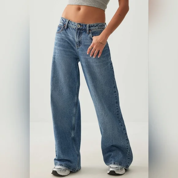 NWT Size 13 Ardene Off Duty Low Rise Wide Leg Jean - Picture 2 of 7